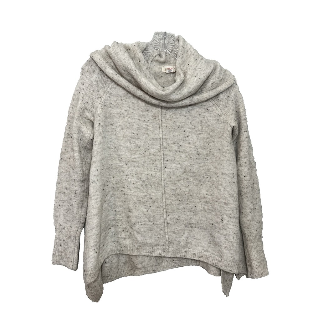 Yes Lola Womens Loose Turtle Neck Beige Speckled Alpaca Blend Sweater Size S